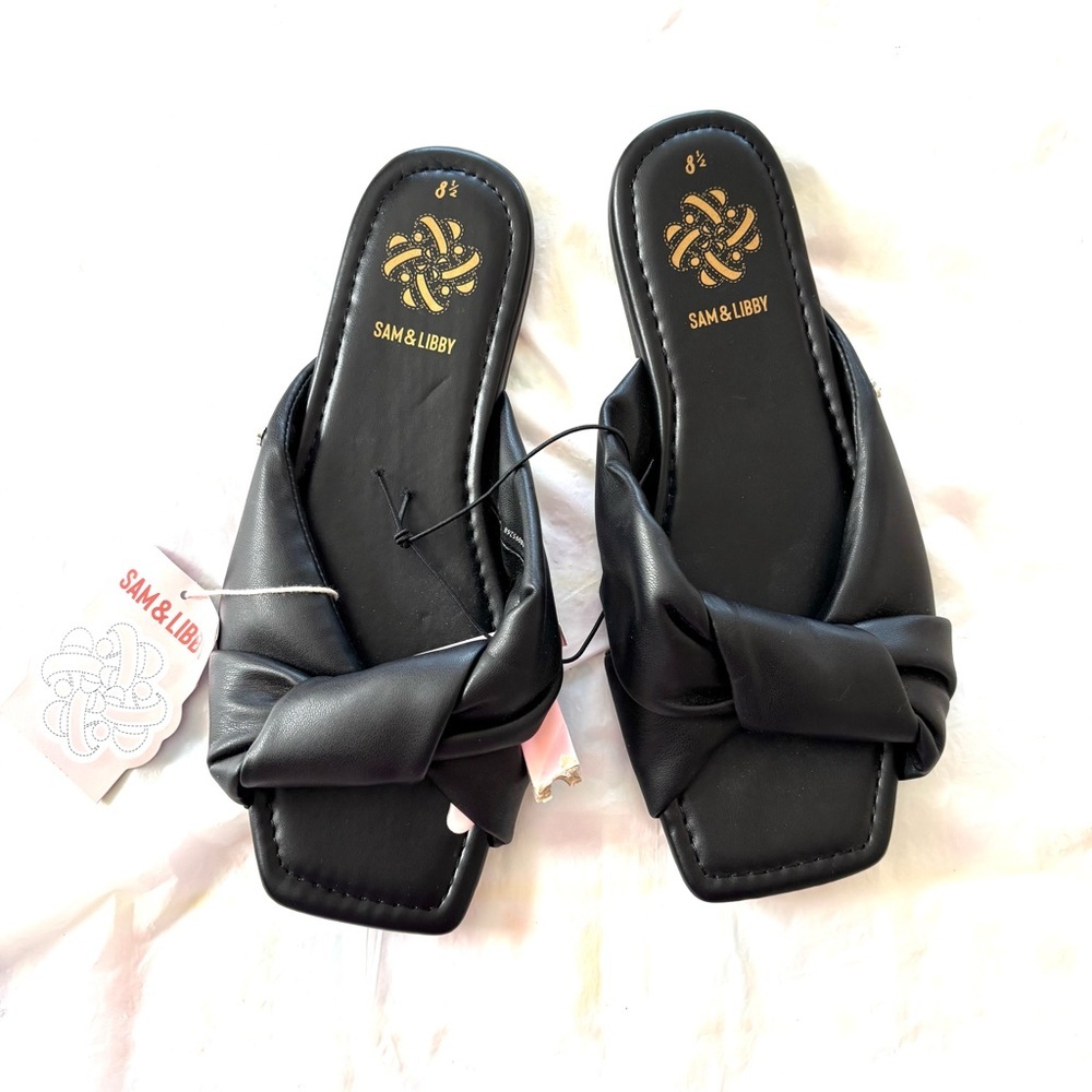 NWT Sam & Libby Black Sandals Slip On SZ 8.5 - Picture 4 of 11